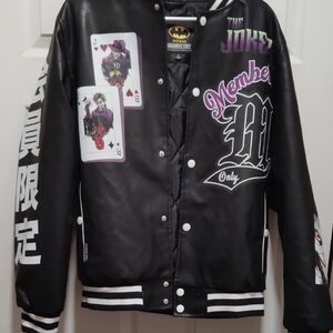 Members Only Black Graphic Varsity Jacket